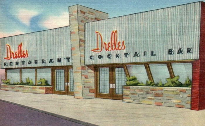 Drelles Restaurant and Cocktail Bar - Vintage Postcard